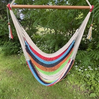 Multicolored hammock chair in net. No. 43MX-ANA